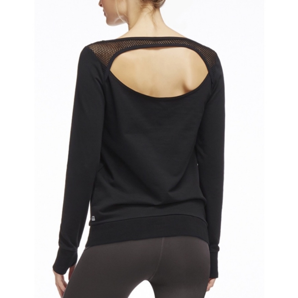 Fabletics Black Weston Sweatshirt with Mesh Panels and Thumbholes Size Medium - Picture 9 of 10